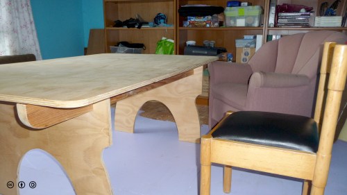 Table height was select to work well from low chairs or couch.