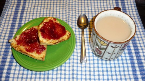 Fresh bakes scone and hot tea!